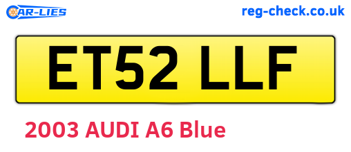ET52LLF are the vehicle registration plates.