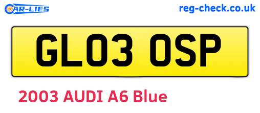 GL03OSP are the vehicle registration plates.