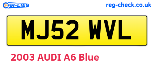 MJ52WVL are the vehicle registration plates.
