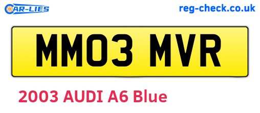 MM03MVR are the vehicle registration plates.