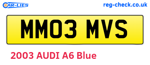 MM03MVS are the vehicle registration plates.
