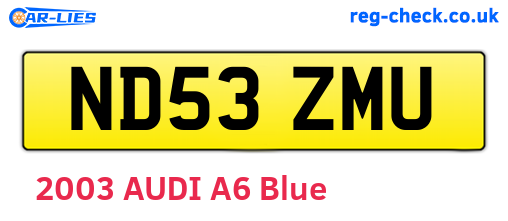 ND53ZMU are the vehicle registration plates.