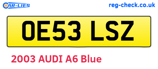 OE53LSZ are the vehicle registration plates.