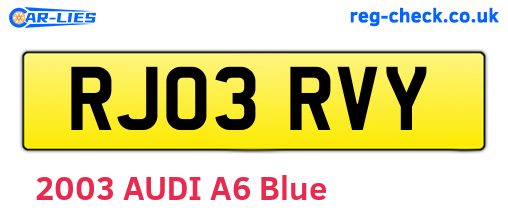 RJ03RVY are the vehicle registration plates.