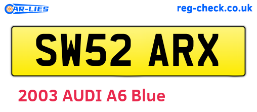 SW52ARX are the vehicle registration plates.