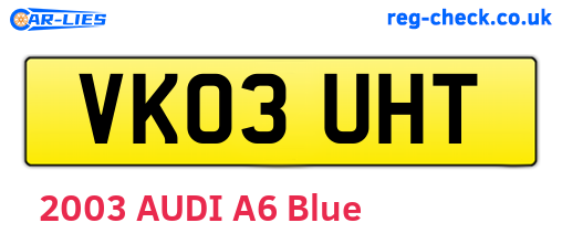 VK03UHT are the vehicle registration plates.