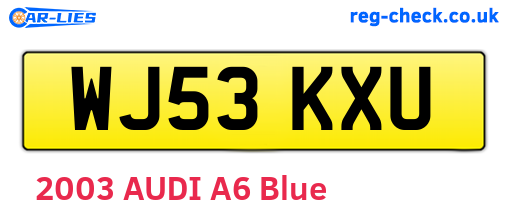 WJ53KXU are the vehicle registration plates.