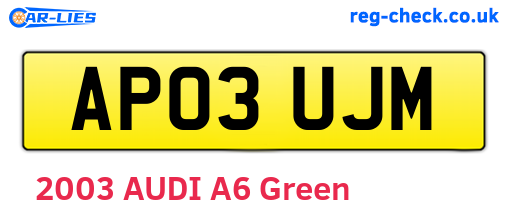 AP03UJM are the vehicle registration plates.