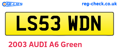 LS53WDN are the vehicle registration plates.
