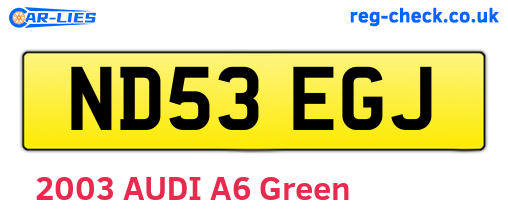 ND53EGJ are the vehicle registration plates.