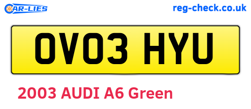 OV03HYU are the vehicle registration plates.
