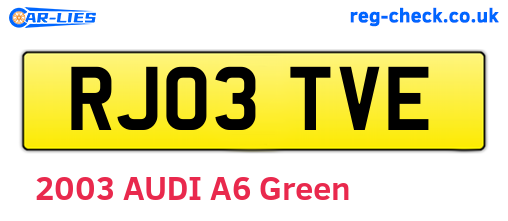 RJ03TVE are the vehicle registration plates.