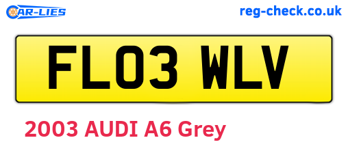 FL03WLV are the vehicle registration plates.