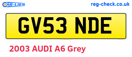 GV53NDE are the vehicle registration plates.