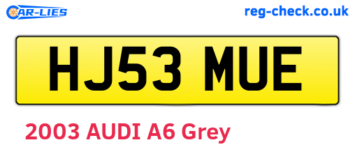 HJ53MUE are the vehicle registration plates.