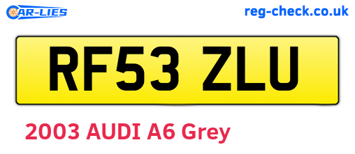 RF53ZLU are the vehicle registration plates.