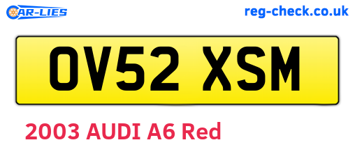 OV52XSM are the vehicle registration plates.