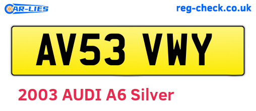 AV53VWY are the vehicle registration plates.