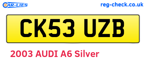 CK53UZB are the vehicle registration plates.