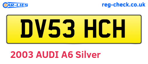 DV53HCH are the vehicle registration plates.