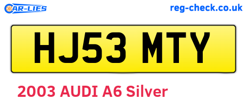 HJ53MTY are the vehicle registration plates.