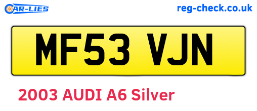 MF53VJN are the vehicle registration plates.