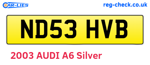 ND53HVB are the vehicle registration plates.