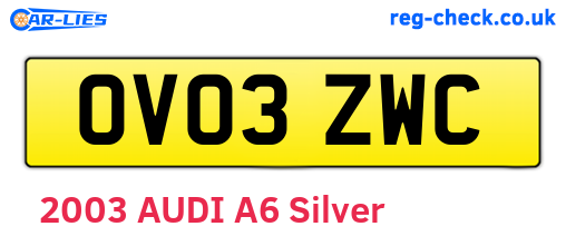 OV03ZWC are the vehicle registration plates.