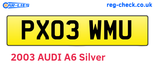 PX03WMU are the vehicle registration plates.