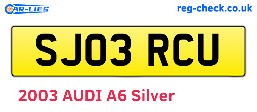 SJ03RCU are the vehicle registration plates.