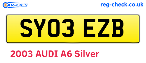 SY03EZB are the vehicle registration plates.