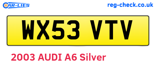 WX53VTV are the vehicle registration plates.