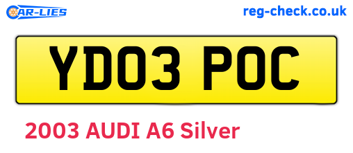 YD03POC are the vehicle registration plates.