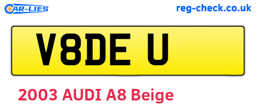 V8DEU are the vehicle registration plates.