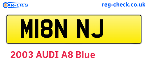 M18NNJ are the vehicle registration plates.