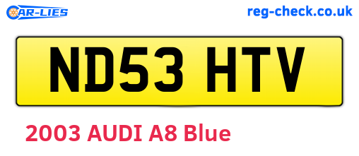 ND53HTV are the vehicle registration plates.