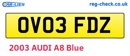 OV03FDZ are the vehicle registration plates.