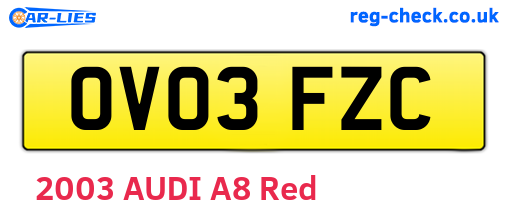 OV03FZC are the vehicle registration plates.