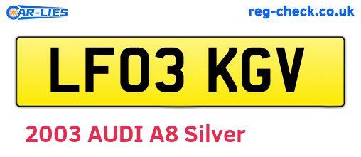 LF03KGV are the vehicle registration plates.