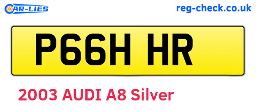 P66HHR are the vehicle registration plates.