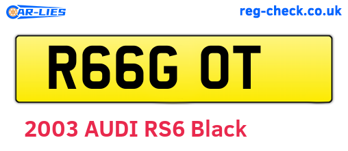 R66GOT are the vehicle registration plates.