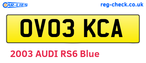 OV03KCA are the vehicle registration plates.