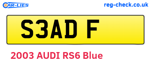 S3ADF are the vehicle registration plates.