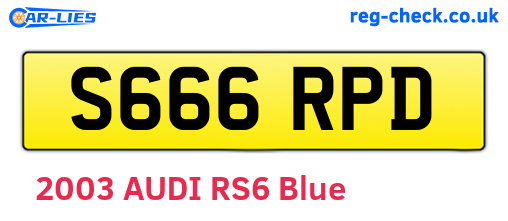 S666RPD are the vehicle registration plates.
