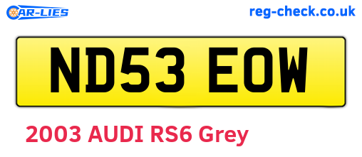 ND53EOW are the vehicle registration plates.