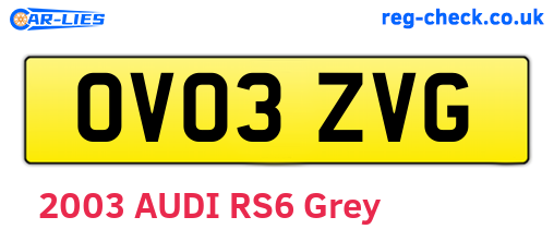 OV03ZVG are the vehicle registration plates.