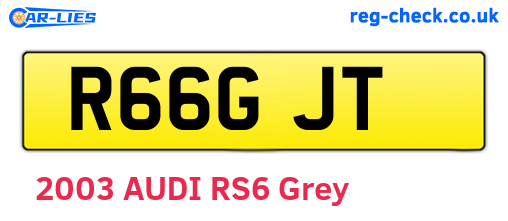 R66GJT are the vehicle registration plates.