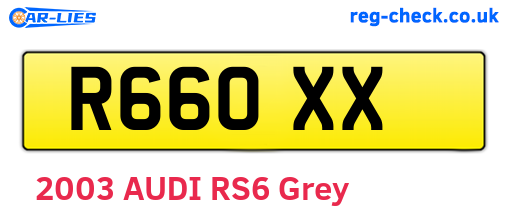 R66OXX are the vehicle registration plates.