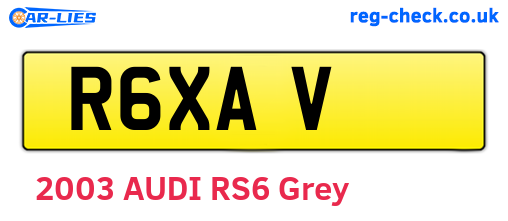 R6XAV are the vehicle registration plates.
