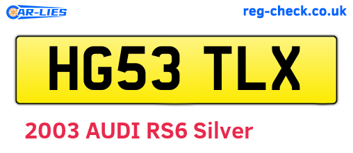 HG53TLX are the vehicle registration plates.